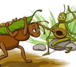 Learn Persian with stories at LELB Society with the story of the ants and the grasshopper with podcast for children and teenagers to learn Farsi online