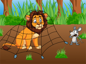 The Lion and the Mouse Fairy Tale at LELB Society with podcast and list of new vocabulary