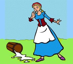 The Milk Woman and the Pail from Aesop's Fables at LELB Society with podcast and vocabulary practice to learn English