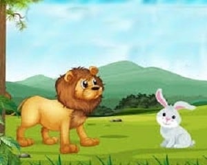 persian story with lion and rabbit for non-Persian kids at LELB Society