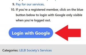 Google login button to login with your Google account