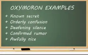Oxymoron definition and examples in real context as a figure of speech