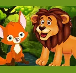 The lion the wolf and the fox Aesop's fables for ESL learners with vocabulary practice