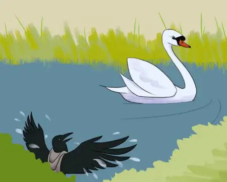 The raven and the swan - best Aesop's fables and tales for English learners