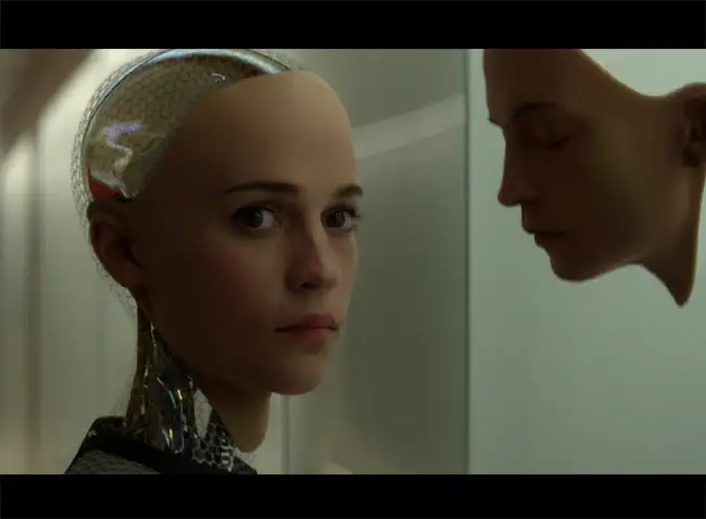 Ex Machina movie analysis and review in film criticism course forum for advanced ESL students