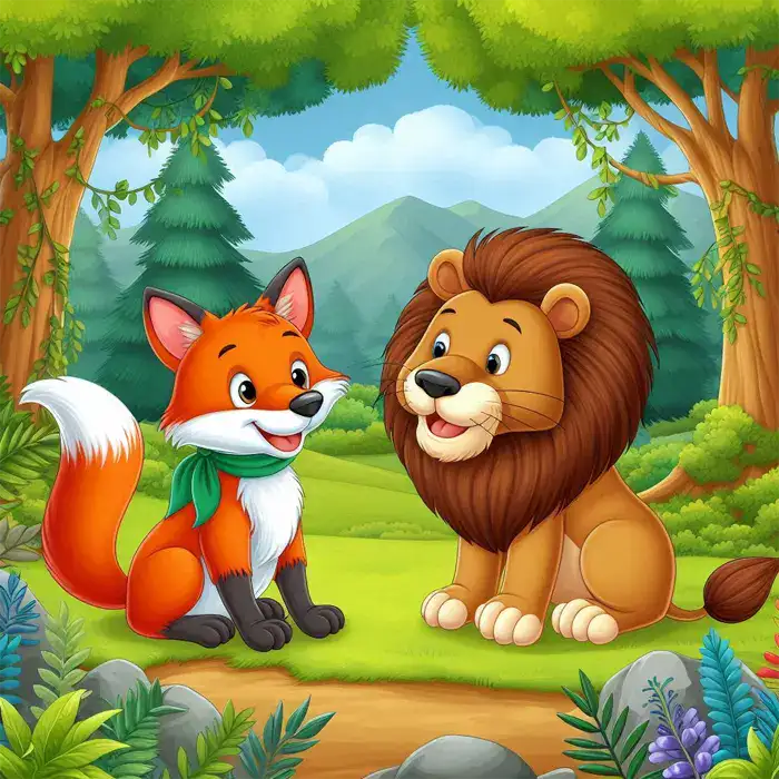 The Fox and the Lion by Aesop for English Students