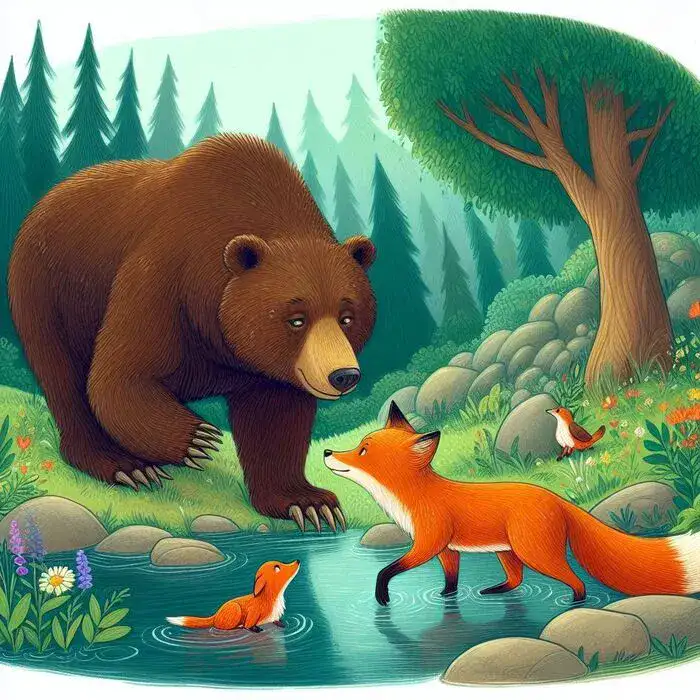 The Bear and the Fox by Aesop with New Words & Video