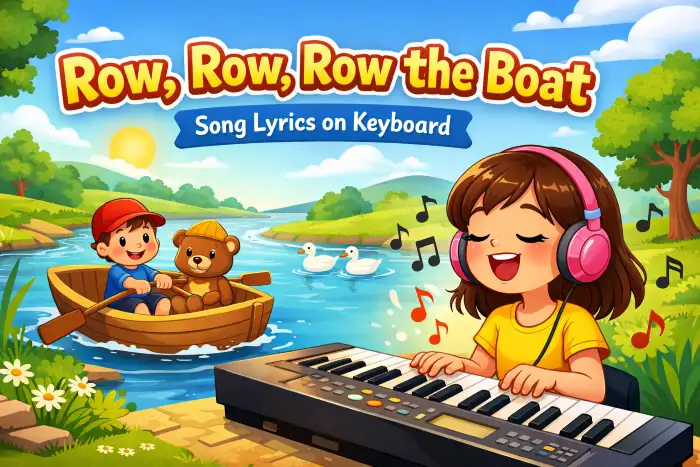 Row, Row, Row the Boat: Song Lyrics with Keyboard