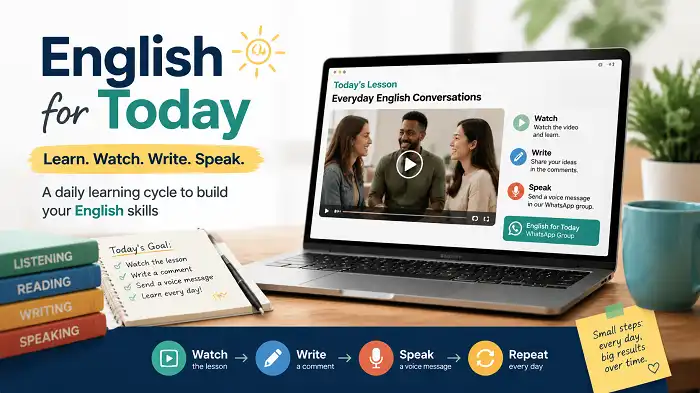 English for Today: Daily Video Lessons with Speaking Practice