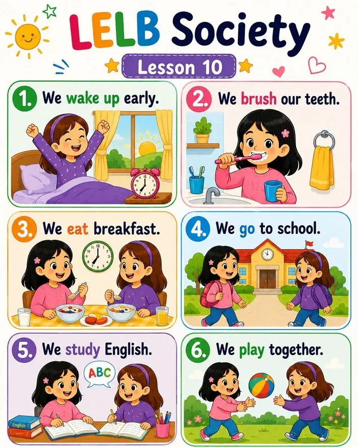 English for Kids - Lesson 10: Daily Routines with Video