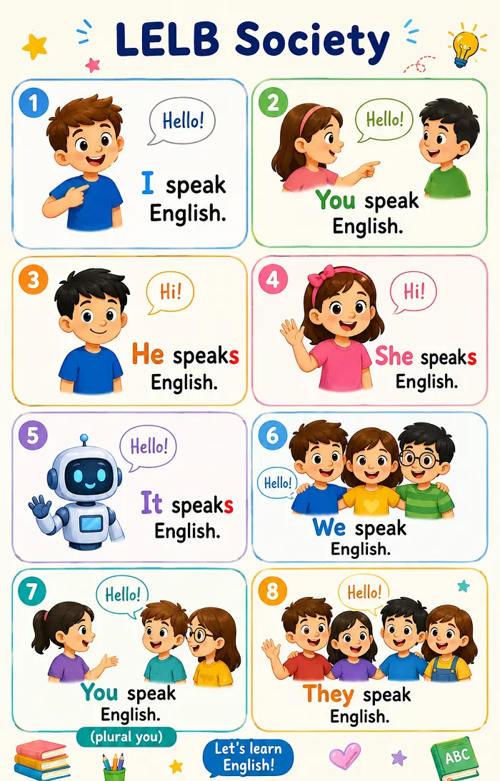 English for Kids - Pronouns in Simple Sentences with Video
