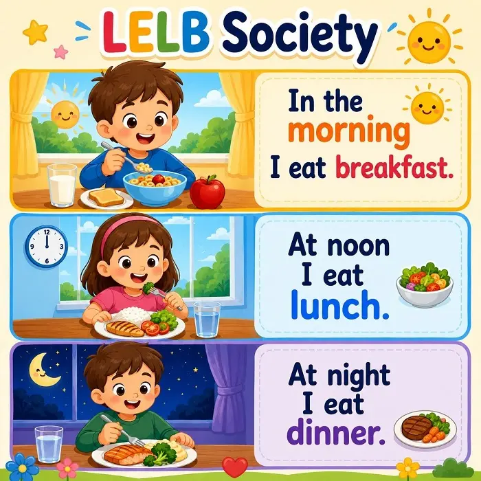 English for Kids on Meals: Breakfast, Lunch & Dinner
