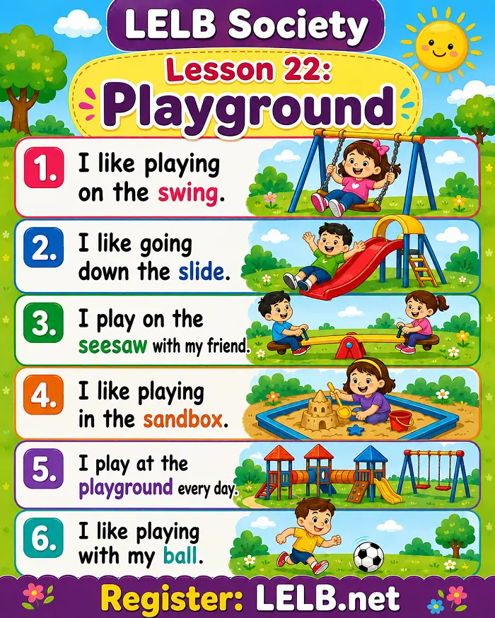 English for Kids - Lesson 22: Playground with Video