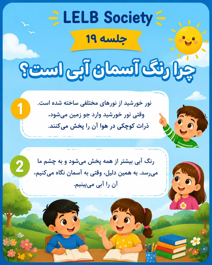 چرا رنگ آسمان آبی است؟ | آموزش روخوانی فارسی برای کودکان