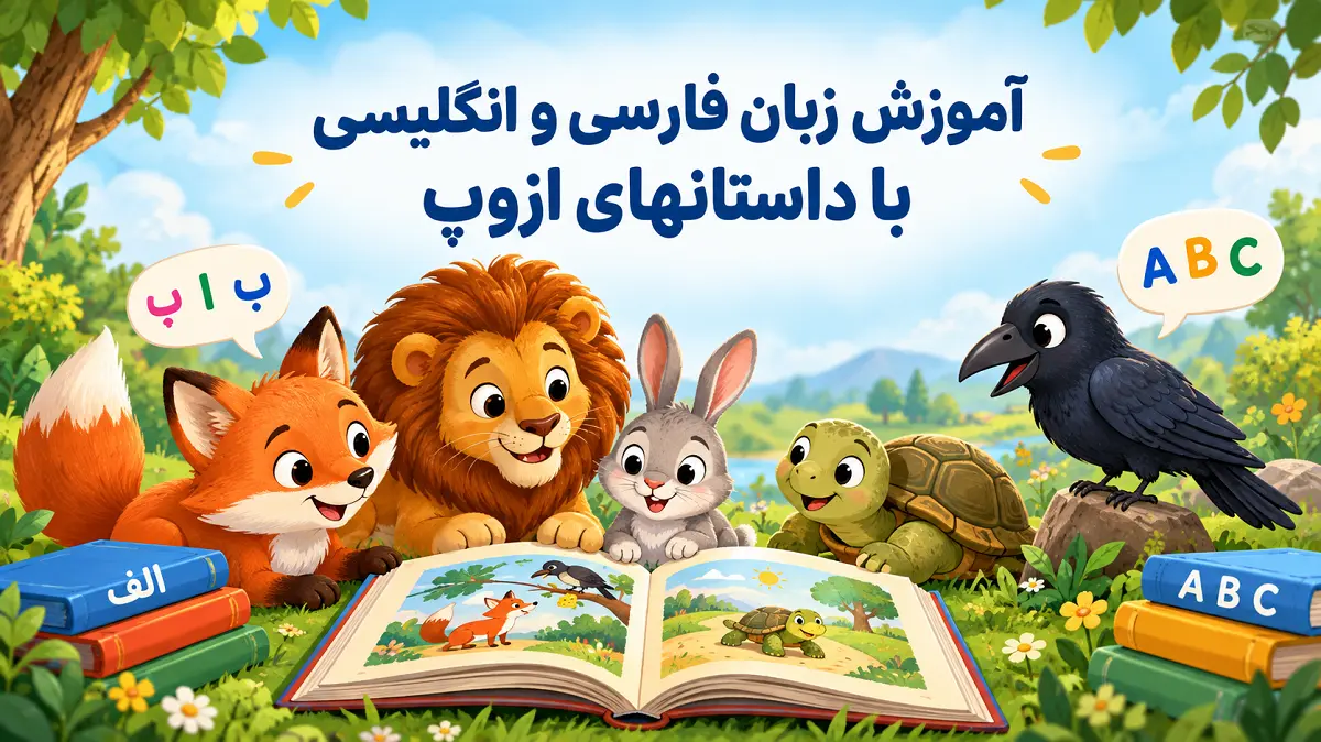 پرورش کودک دوزبانه فارسی و انگلیسی با داستانهای ازوپ