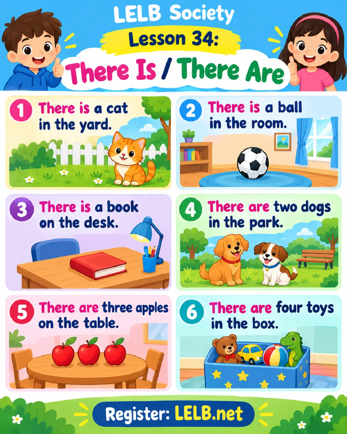 English for Kids - Lesson 34: There Is / There Are with Video