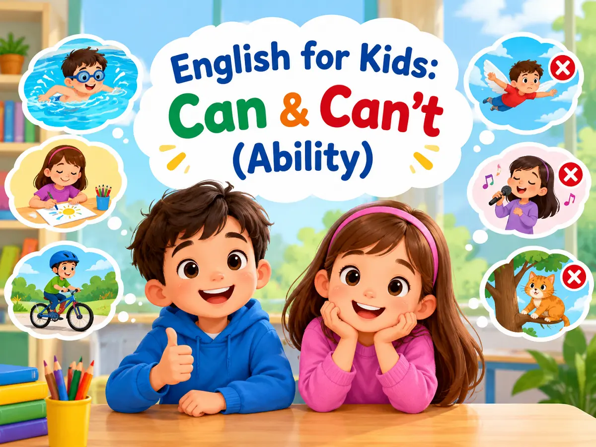 English for Kids, Lesson 35: Can and Can't for Ability