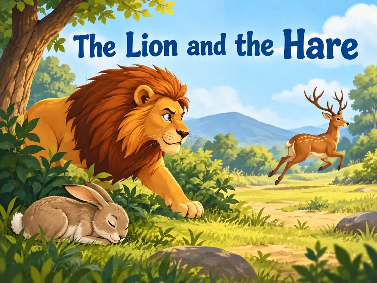The Lion and the Hare by Aesop with Video & Vocabulary