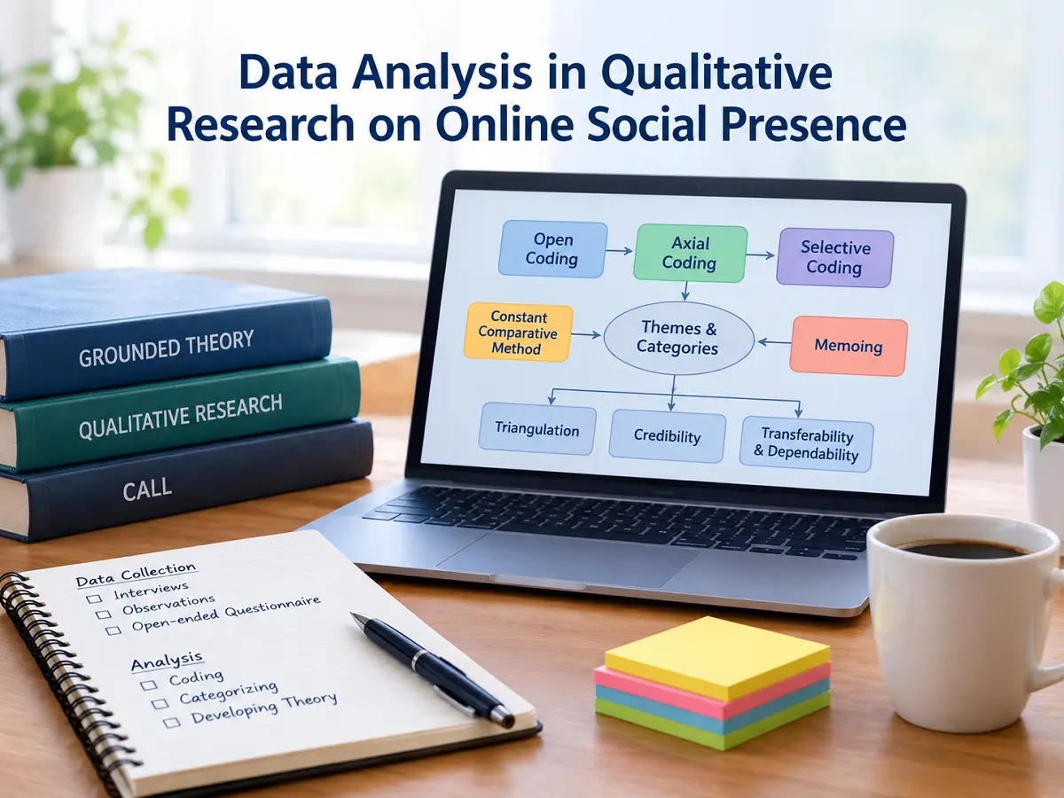 Data Analysis in Qualitative Research on Online Social Presence